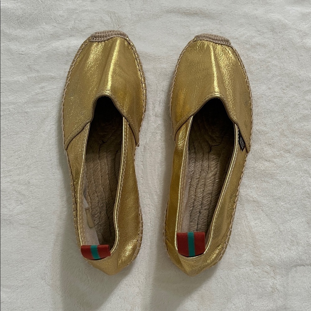 Penelope Chilvers Gold Espadrille Slip-Ons - Picture 2 of 15
